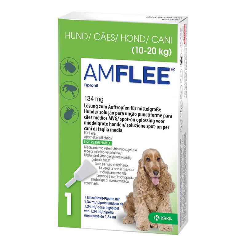 Amflee 134 mg Lösung zur, zum Auftropfen für mittelgr.Hunde 3 stk