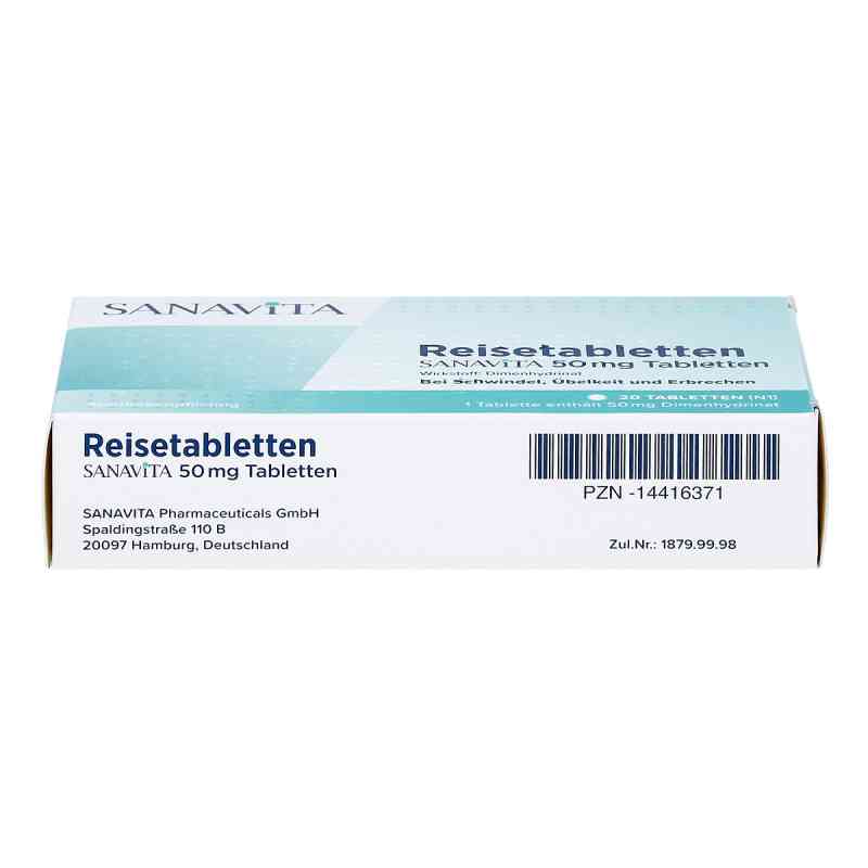 Reisetabletten Sanavita 50 mg Tabletten 20 stk