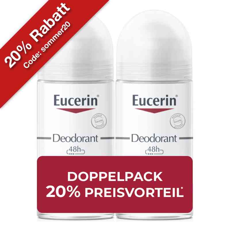 Eucerin Deodorant Roll-on 0% Aluminium Doppelpack 2X50 ml von Beiersdorf AG Eucerin PZN 19265103