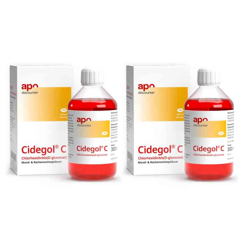 Chlorhexidin Cidegol C Mundspüllösung von apodiscounter 2x300 ml von apo.com Group GmbH PZN 08102902