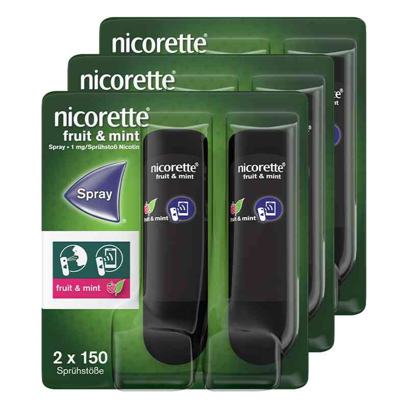 Nicorette fruit & mint Spray mit Nikotin zur Rauchentwöhnung 3x2 stk von Johnson & Johnson GmbH (OTC) PZN 08101914