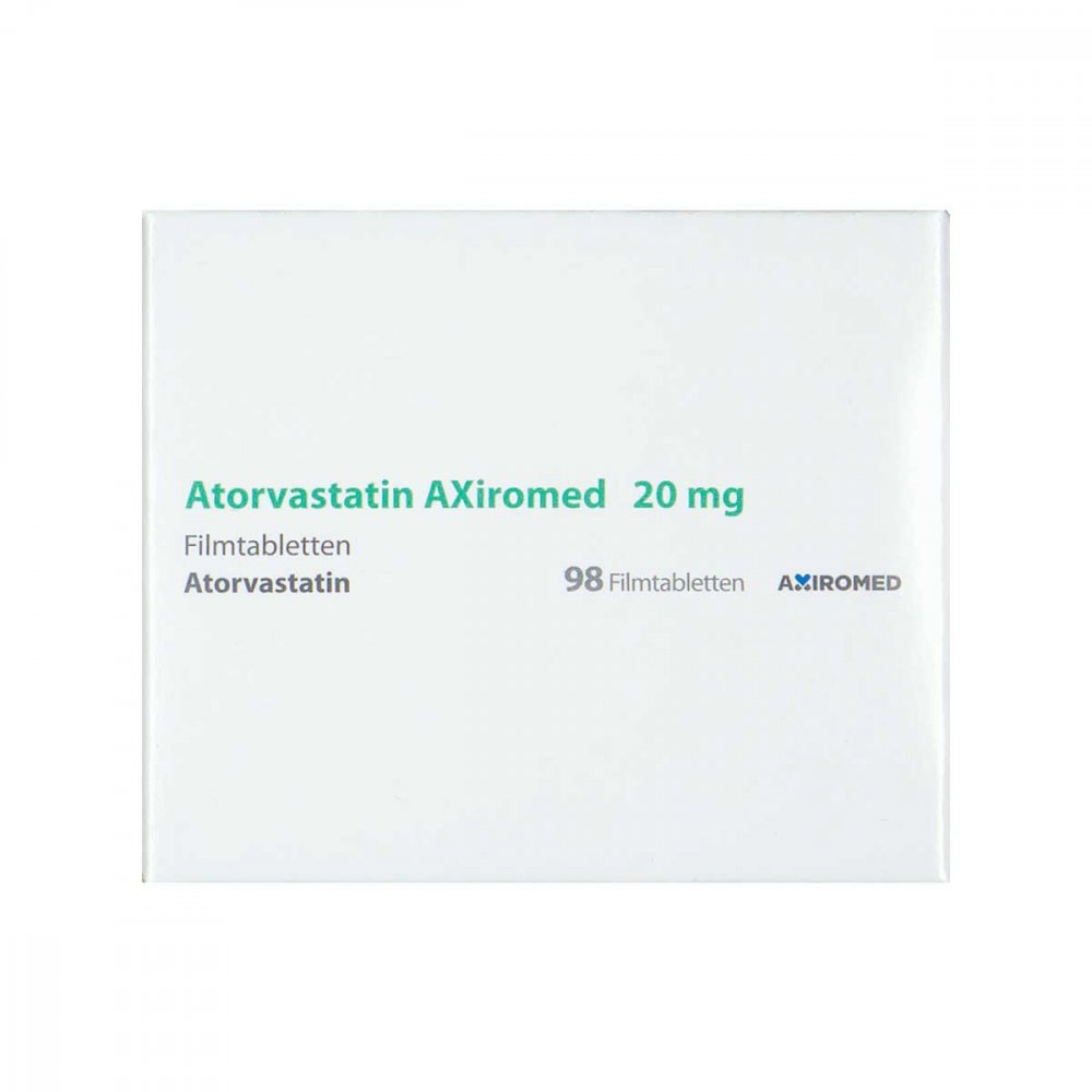 Atorvastatin Axiromed 20 mg Filmtabletten 98 stk