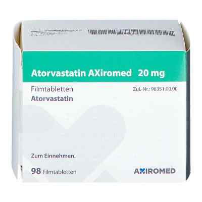 Atorvastatin Axiromed 20 mg Filmtabletten 98 stk