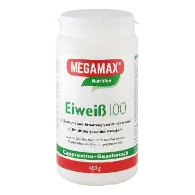 Eiweiss 100 Cappuccino Megamax Pulver 400 g von Megamax B.V. PZN 04316898