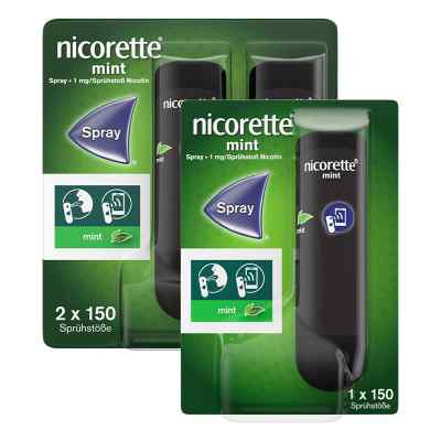 Nicorette mint Spray mit Nikotin zur Rauchentwöhnung 2+1 stk von Johnson & Johnson GmbH (OTC) PZN 08101909