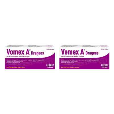 Vomex A Dragees 2x20 stk von Klinge Pharma GmbH PZN 08102871