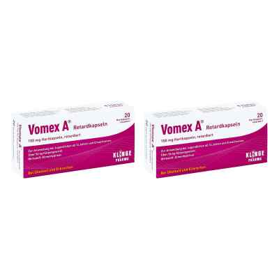 Vomex A Retardkapseln 2x20 stk von Klinge Pharma GmbH PZN 08102874